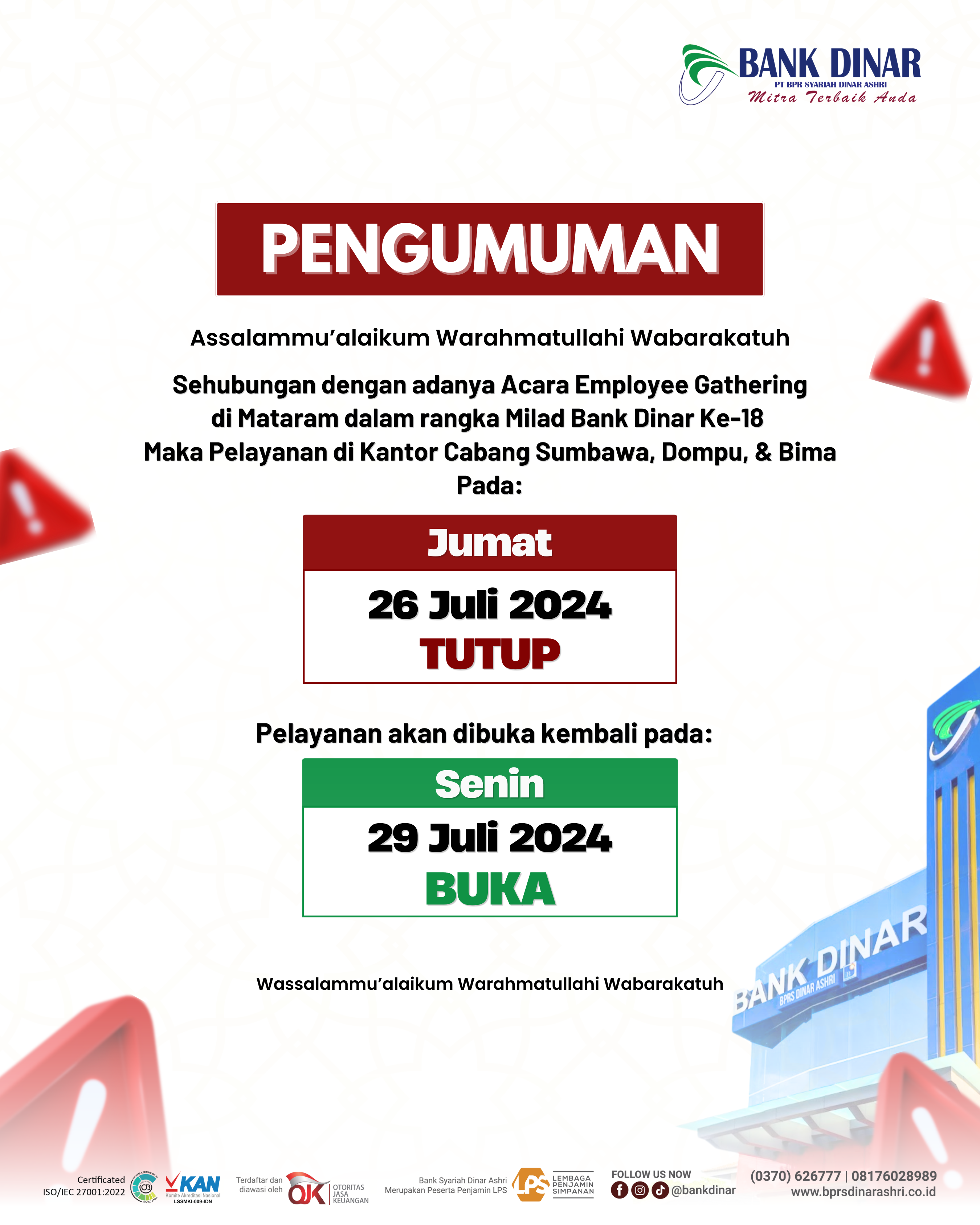 PENGUMUMAN LIBUR